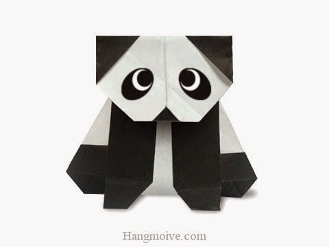Cách gấp, xếp con gấu trúc Panda ngồi bằng giấy origami - Video hướng dẫn xếp hình - How to make a Panda