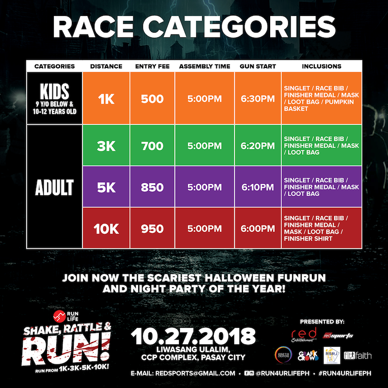 Run4UrLife Shake, Rattle, and Run happening this October 27, 2018!
