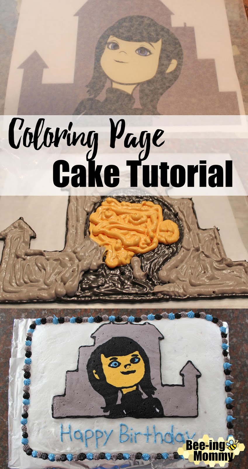 Cake Decorating Coloring Page Transfer Tutorial