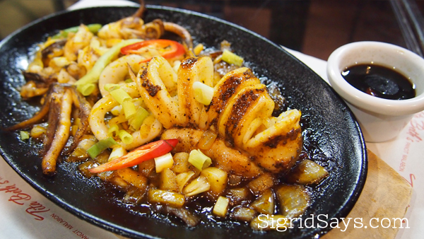 Sizzling squid of Tita Beth's Pancit Malabon - Bacolod restaurant