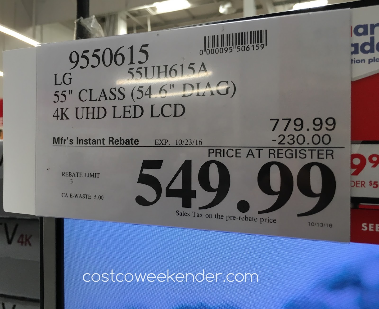 Lg 55uh615a 55 4k Uhd Led Lcd Tv Costco Weekender