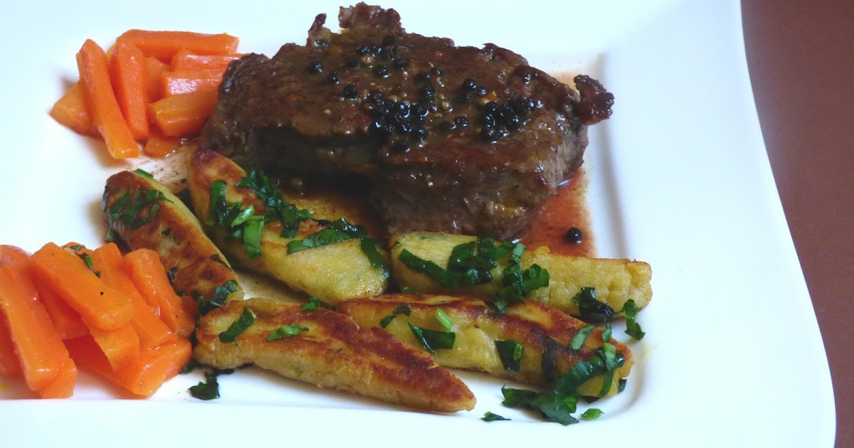 pfeffersteak mit bärlauch - schupfnudeln