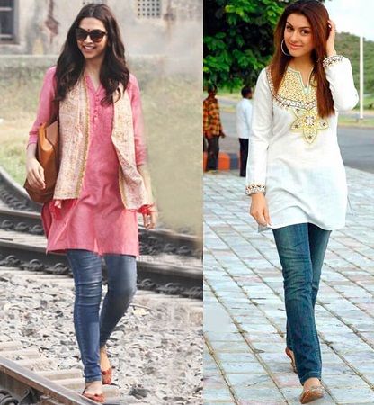 Team up the kurtis with jeggings or jeans