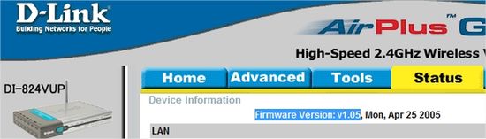 Versão do firmware do modem. Versão do firmware do modem.