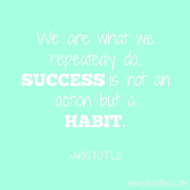 Aristotle Quote: We are what we repeatedly do. Success in not an action but a habit. 