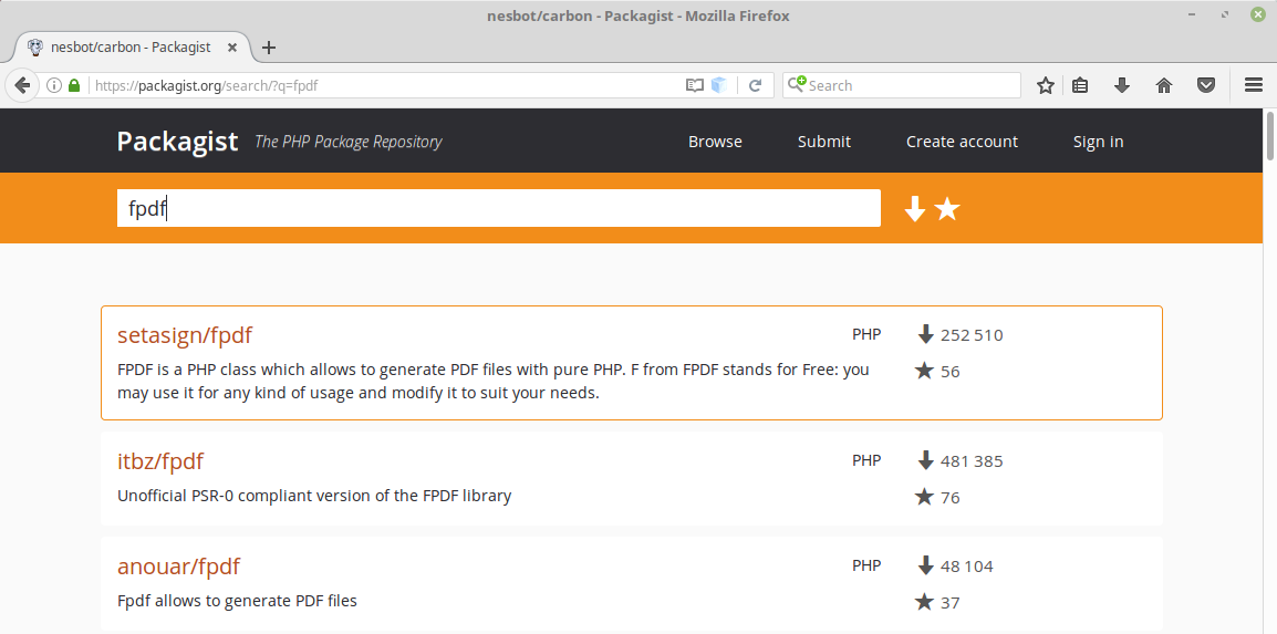Website Packagist