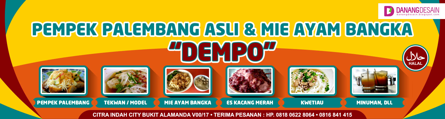 Contoh Desain Banner Atau Spanduk Pempek Palembang Dan Mie Ayam Bangka Contoh Desain Banner Spanduk