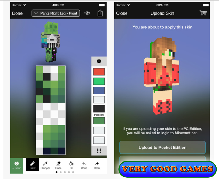 Make a Minecrafr skin in Minecrafr Skin Studio for iOS