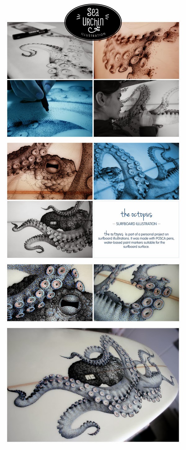 Octopus, el surf art paciente de Ana Calhandro