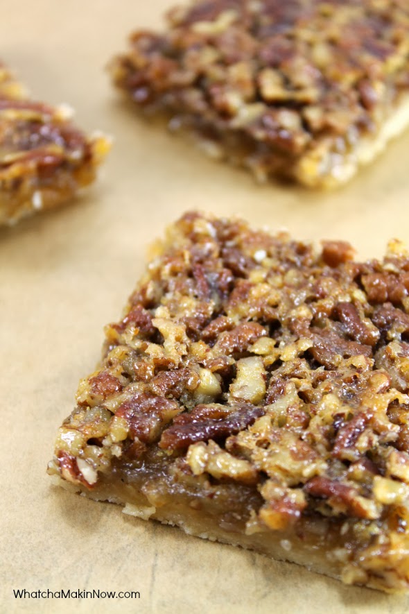 Pecan Pie Bars -- so much better, and easier, than making a pie!
