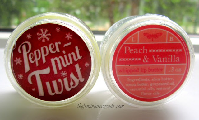 Live Beautifully Peppermint Twist Lip Balm Jelly & Peach and Vanilla Whipped Lip Butter