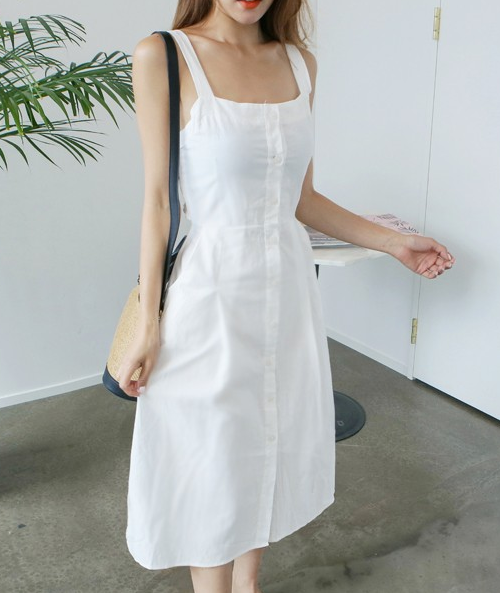 [Dabagirl] Fit-and-Flare Buttoned Midi Dress | KSTYLICK - Latest Korean ...