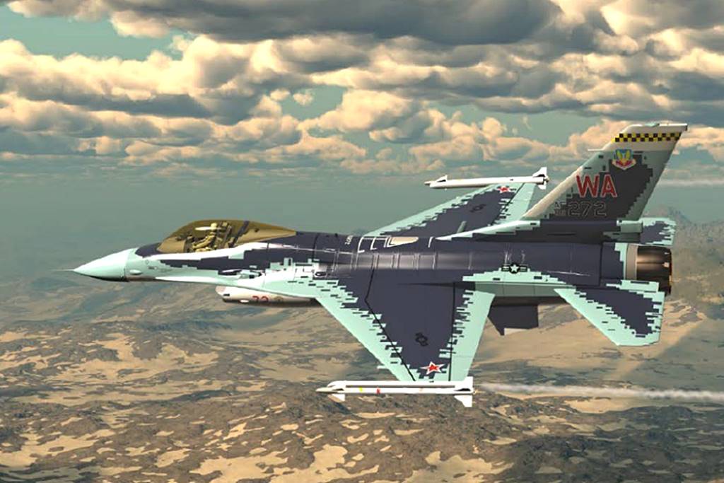 USAF 57th Wing Commander unveils new scheme for F-16 Aggressor.