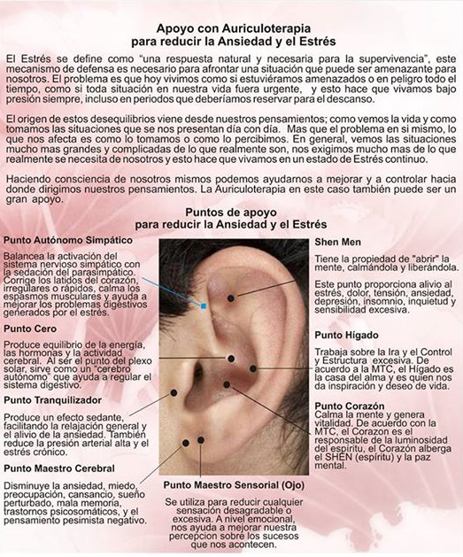 LA AURICULOTERAPIA PARA CONTROLAR LA ANSIEDAD Y EL ESTRÉS ~ Acunat Sevilla