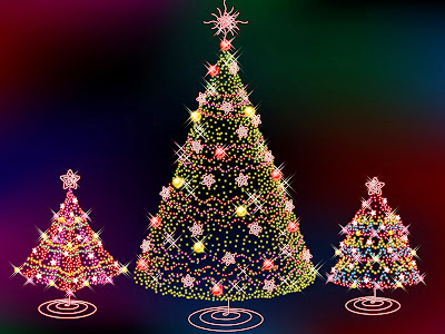 Merry Christmas Shining with 3D Christmas Tree