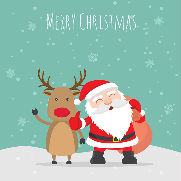 Merry christmas illustration Free Vector