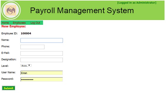 Admin Module - Payroll Management System Project in Asp.Net Admin Module - Payroll Management System Project in Asp.Net