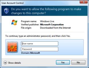 uac authorization windows 7