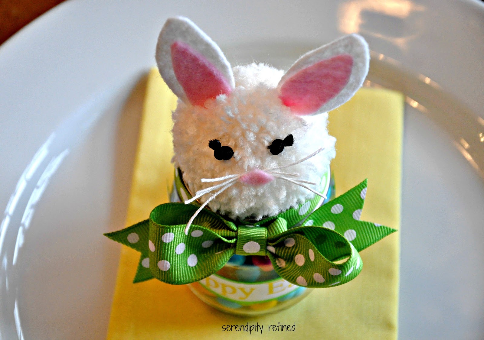 Serendipity Refined Blog: Upcycled Baby Food Jar Easter Bunny Candy Holder
