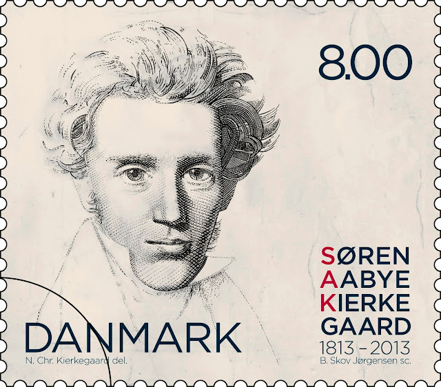 Søren Aabye Kierkegaard 1813-2013 - Dansk frimærke fra 2013