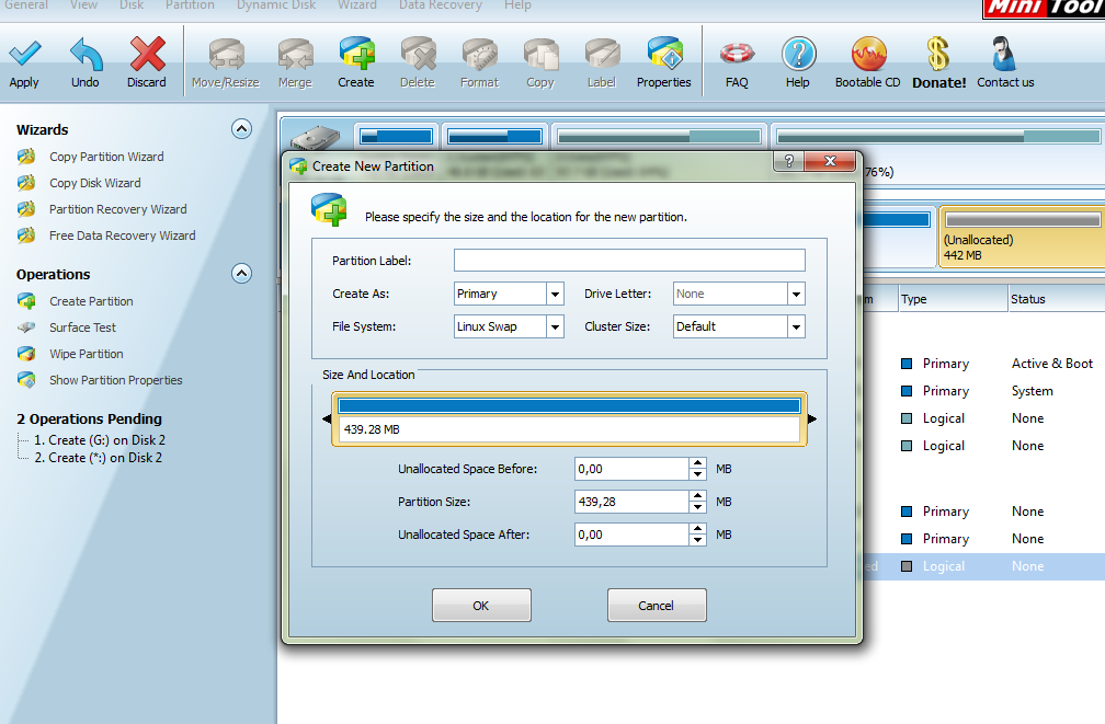 Show partitions. Show partitions