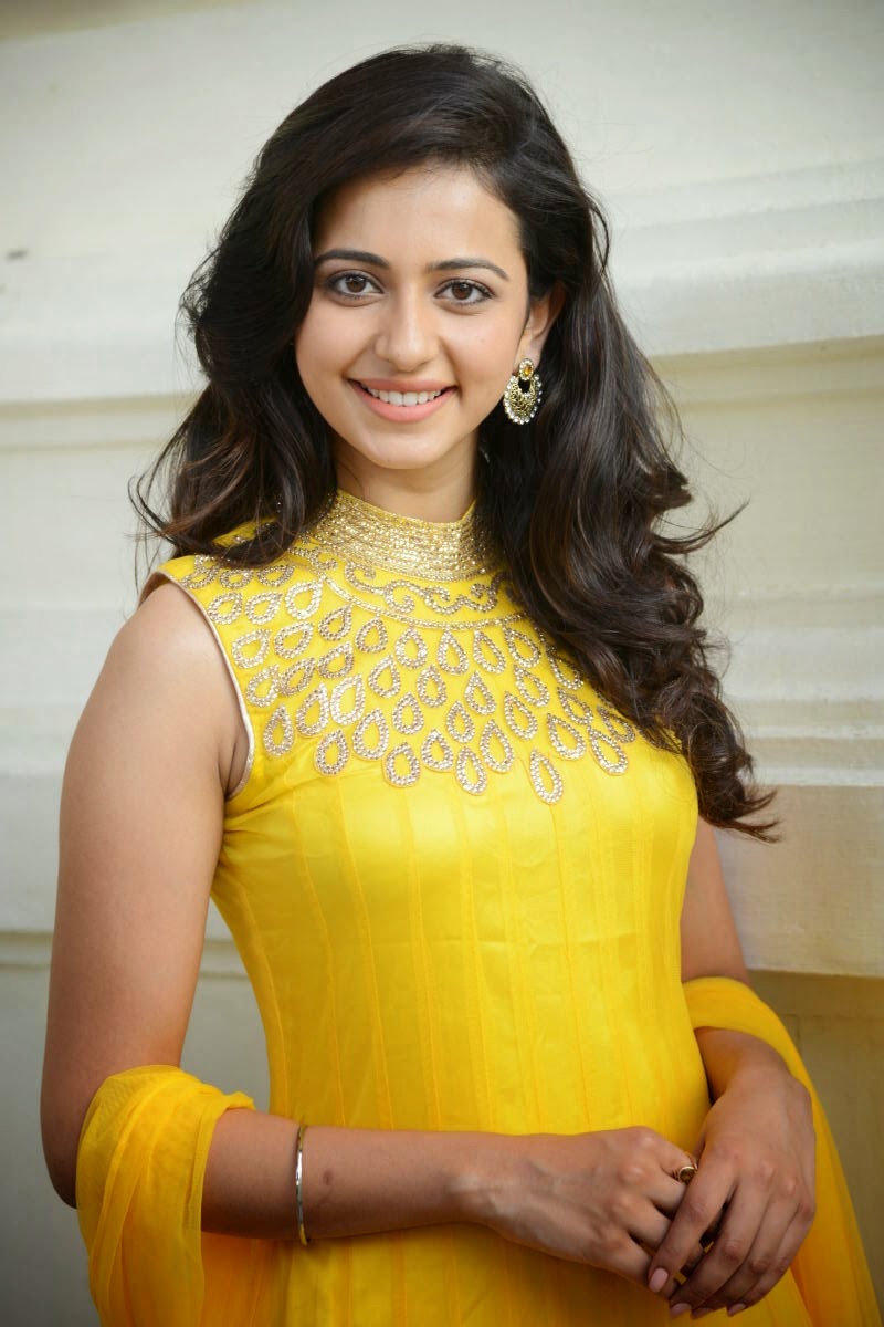 Coogled Actress Rakul Preet Singh In Cute Yellow Dress Latest Pictures