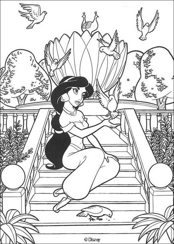jasmine disney princess coloring pages - photo #6