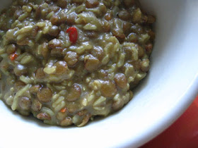 Rice and Green Lentils in Coconut Milk