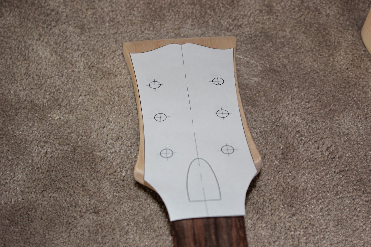 Guitar Kit Builder Les Paul Jnr Double Cut Shaping the Headstock / Custom Truss Rod Cover