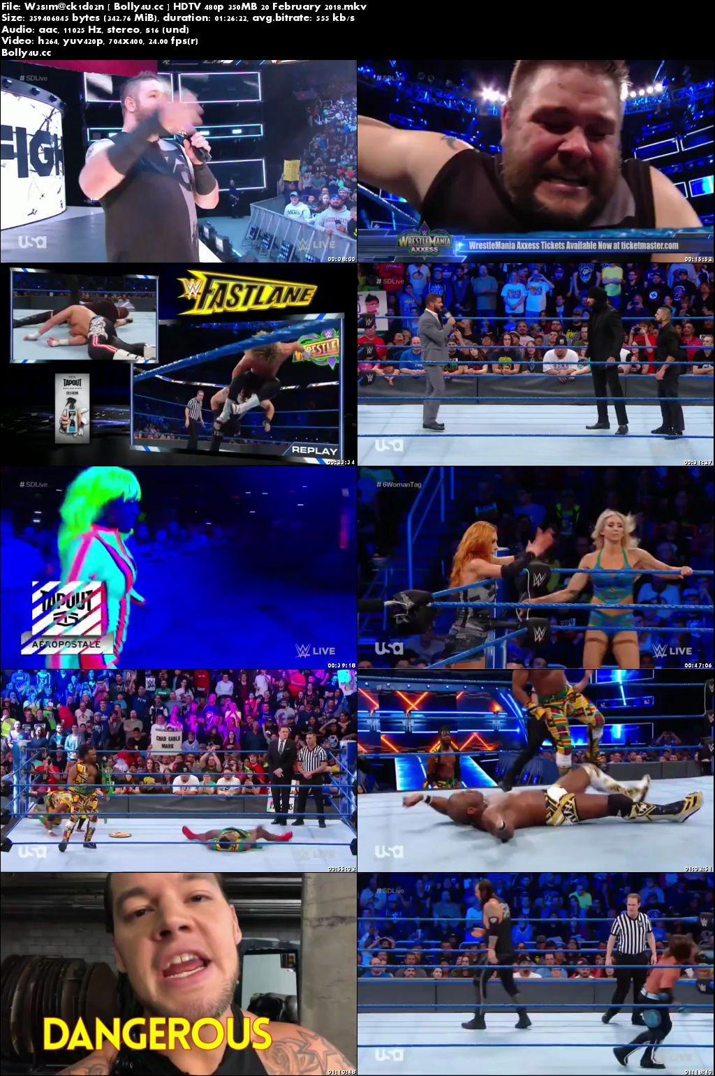 WWE SmackDown Live HDTV 480p 350MB 20 February 2018 Download