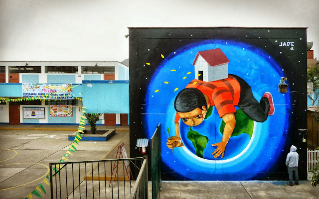 Peruvian Street Artist Jade Paints a New Mural In Barrios Altos, Lima. 1