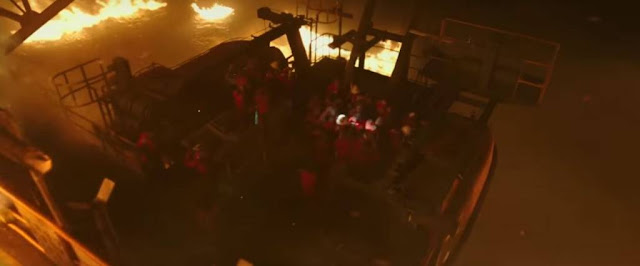 the survivors of the deepwater horizon in the safety of a boat