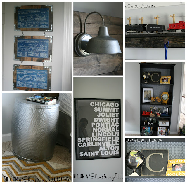 Bigger Boy Room, Yellow & Gray, DIY art by Chic on a Shoestring Decorating