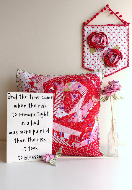 use fabric to create rose themed home decor