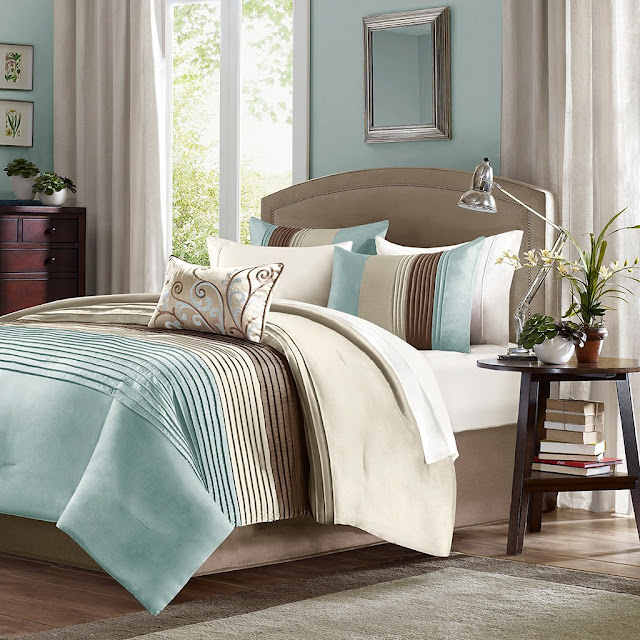 Light Blue and Brown Bedding & Comforter Sets