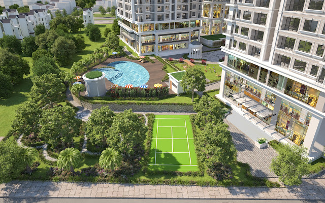 Bể bơi và sân thể thao tại Iris Garden Bể bơi và sân thể thao tại Iris Garden