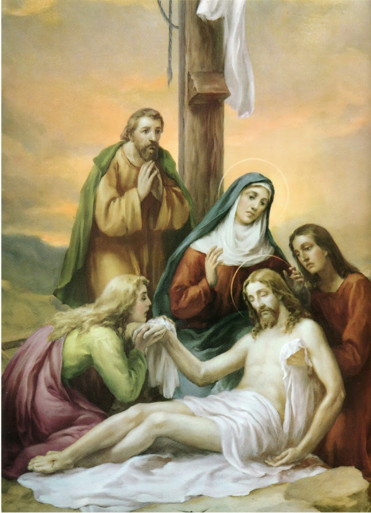Santa María, Madre de Dios y Madre nuestra Sexto Dolor María recibe el Cuerpo de Jesús al ser