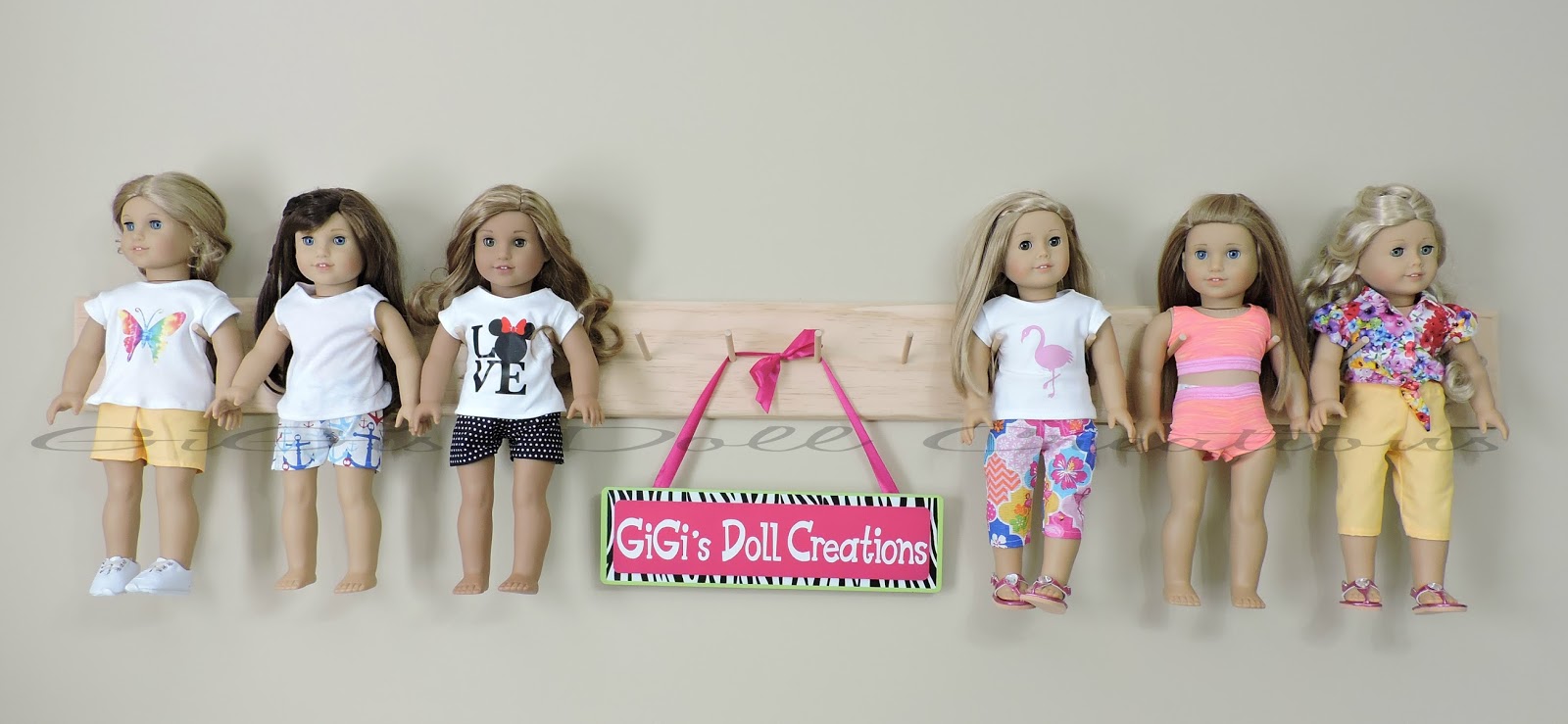 GiGi's Doll and Craft Creations American Girl Doll Wall Hanger
