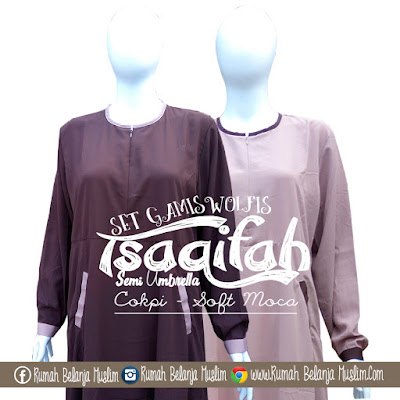 Set Gamis Syaro Tsaqifah Semi Umbrella Cokpi - Soft Tosca Set Gamis Syaro Tsaqifah Semi Umbrella Cokpi - Soft Tosca