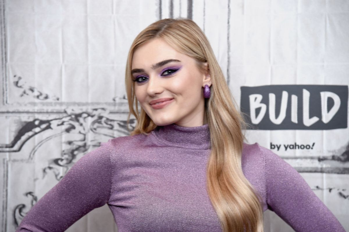 Meg Donnelly showoff boobs at Build Series For Zombies 2 In New York