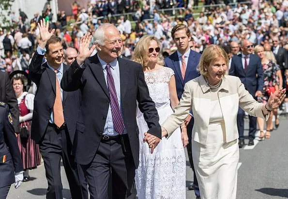 Prince Hans-Adam II, Princess Marie, Prince Alois, Princess Sophie, Prince Joseph Wenzel and Prince Nikolaus attend Liechtenstein National Day