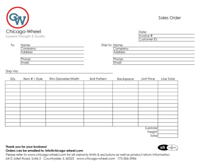 sales order form template