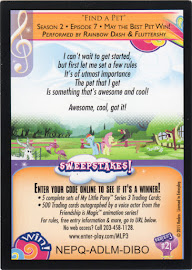 My Little Pony Find a Pet Series 3 Trading Card
