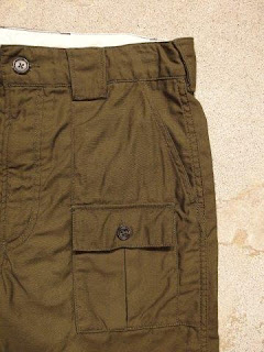 Engineered Garments "Ranger Short in Olive Reversed Sateen"