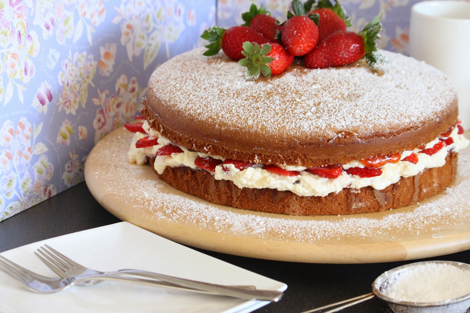 Made with Pop Strawberry and cream sponge cake