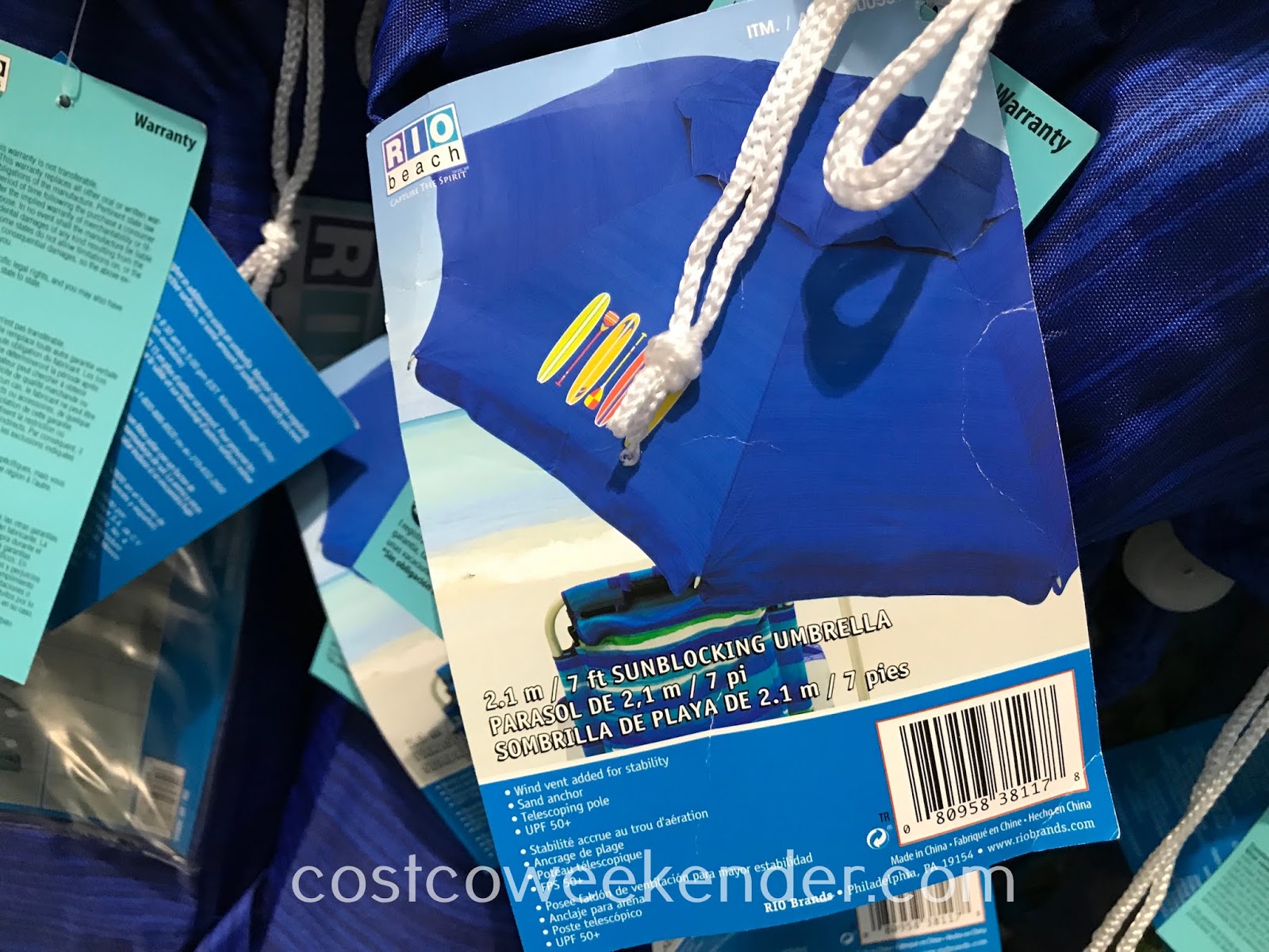 Rio Beach 7ft Sunblocking Umbrella Costco Weekender