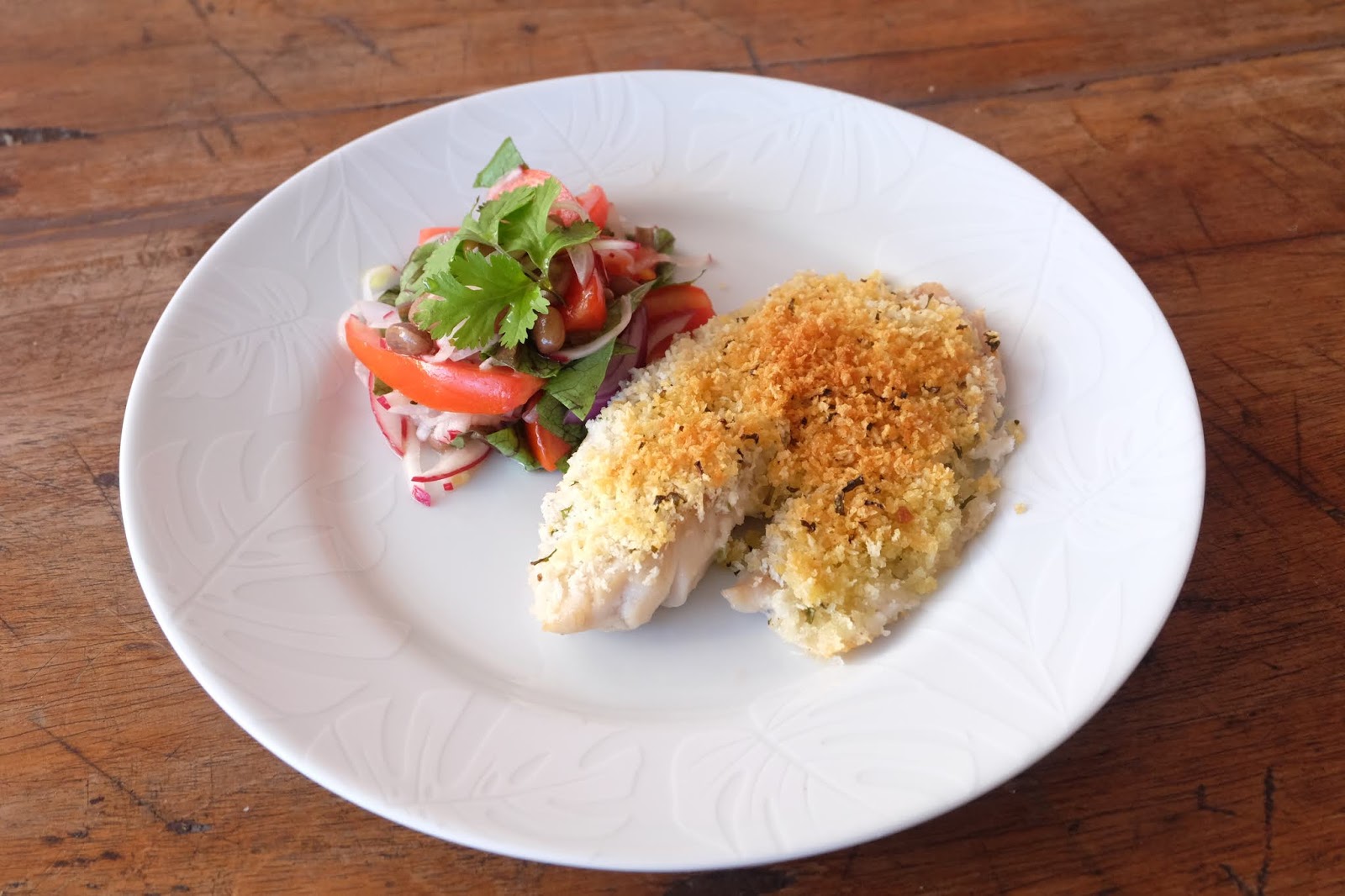 Lilica Gourmet: Filé de peixe assado com crosta crocante de panko e ervas