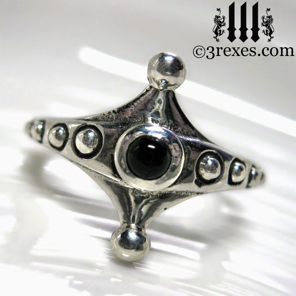 Imp Silver Fairy Ring Gothic Black Onyx Friendship Ring Gothic Ring