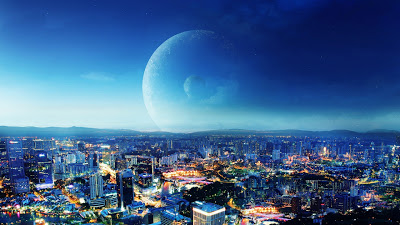City Night Fantasy Wallpaper HD