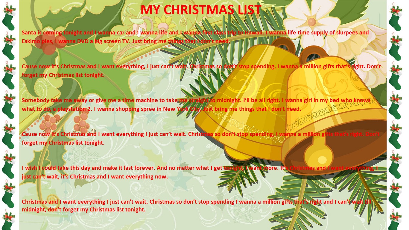 O Christmas tree - Christmas lyrics songs decoration ideas: Christmas lyric slides